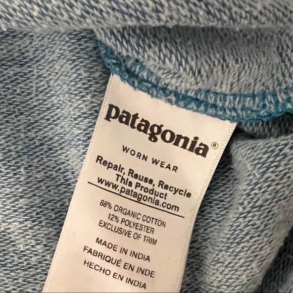 Patagonia Mens Size Small Organic Cotton Blend Long Sleeved Gray & Blue T-Shirt - Picture 5 of 8